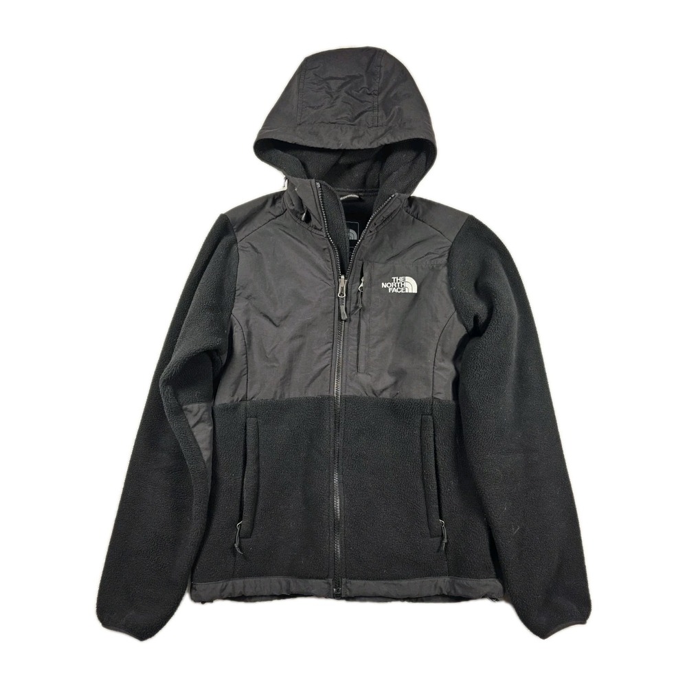 The North Face Polartec Hooded Fleece Jacket Womens XS Black Full Zip Outdoor